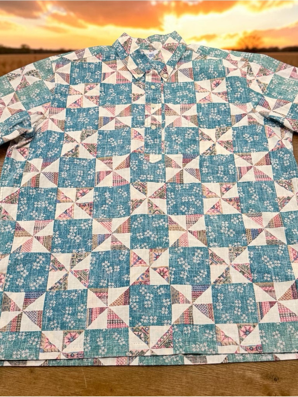 Vintage Reyn Spooner Hawaiian Aloha Shirt Men's XL Quilt Patchwork Pullover